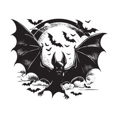 Wall Mural - Halloween bat  design, Halloween bat silhouette