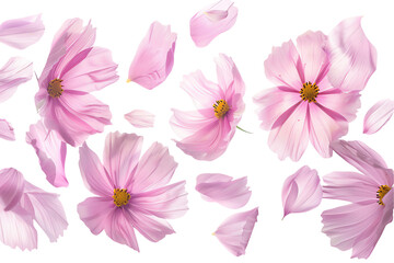 Wall Mural - Pink and white flowers on a soft background, showcasing the beauty of nature's delicate blossoms in shades of pink and white