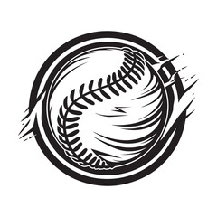 Wall Mural - Baseball logo design art and vector. illustration of baseball isolated on white