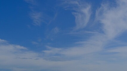 Wall Mural - blue sky with fluffy cloud time lapse on a sunny day 4k footage.