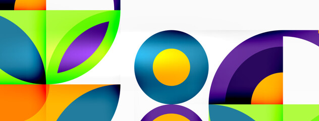 Aufkleber - A vibrant logo design featuring colorful circles and squares on a crisp white background, showcasing a mix of tints and shades creating a dynamic and artistic pattern