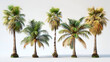 palm trees on the beach,
A set of coconut palm images cut out on a transp 