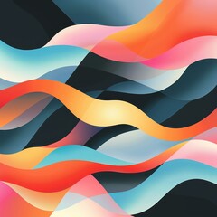 Poster - Fluid curves, dynamic gradient, modern and vibrant for futuristic abstract art, embodying asymmetrical geometric composition