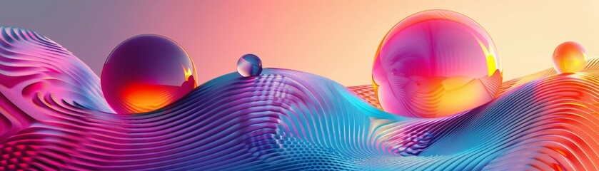 Poster - An innovative layout with vibrant gradient and minimal geometric shapes in a modern, asymmetrical banner design