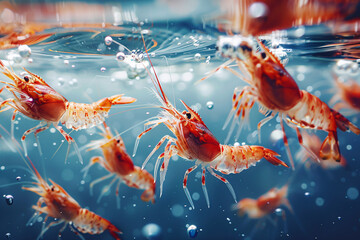 shrimp in the water