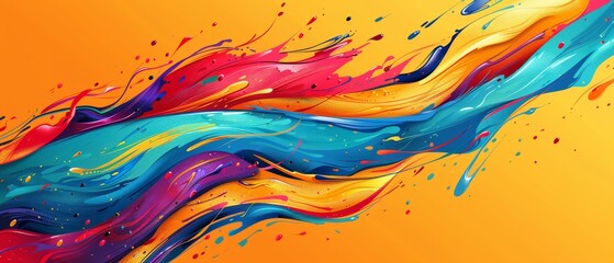Poster - Create a trendy design with vibrant colors, asymmetrical curves, and geometric distortion in a minimalist layout