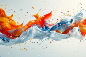 Poster - Asymmetrical shapes with vibrant gradients, ideal for futuristic backgrounds with a dynamic touch
