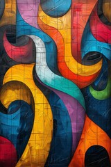 Poster - Create innovative art projects with asymmetrical mosaic textures, colorful and modern for trendy and vibrant designs