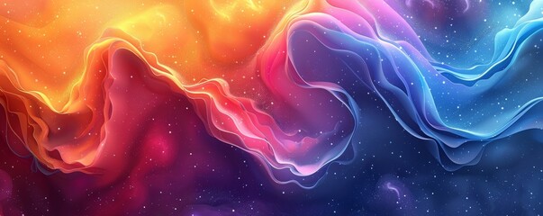 Poster - Featuring trendy gradient colors and creative abstract shapes, it showcases soft elegance in an asymmetrical layout