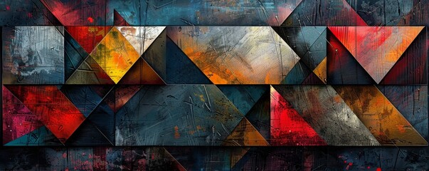Poster - sophisticated contemporary art features asymmetrical shapes, vivid hues, and a distinctive creative 