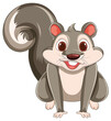 Vector illustration of a happy, smiling squirrel