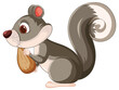 Vector illustration of a squirrel with an acorn