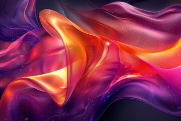 Poster - Asymmetrical geometric abstraction and vibrant colors blend in a modern web template with futuristic curves
