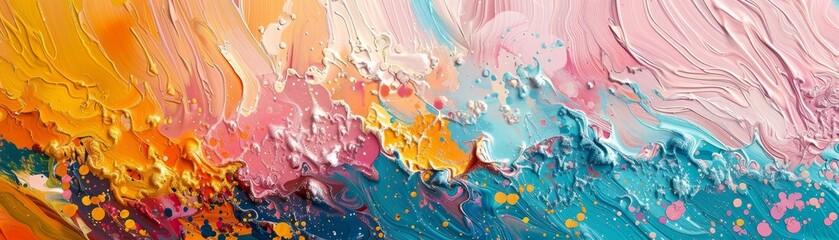 Poster - Modern, asymmetrical edges and vibrant splashes create dynamic abstract backgrounds for trendy digital designs