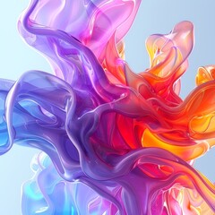 Poster - Modern digital background with asymmetrical and colorful fluid forms, minimalist and dynamic, perfect for creative and stylish projects