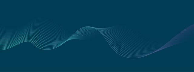 Poster - abstract technology particles gradient flowing dynamic wave lines background. futuristic technology 