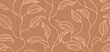 Hand Drawn luxury leaves seamless pattern. Floral Pattern background.