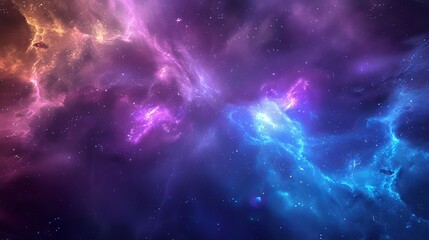 Wall Mural - Background depicting a supernova in purple and blue hues with golden details
