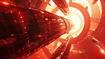 Wall Mural - an abstract and futuristic representation of a red giant