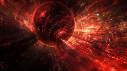 Wall Mural - an abstract and futuristic representation of a red giant