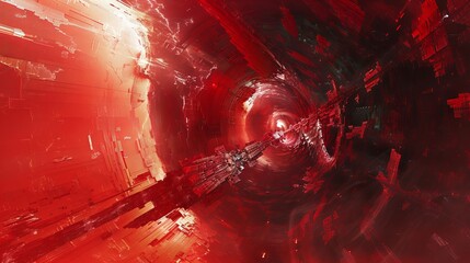 Wall Mural - an abstract and futuristic representation of a red giant
