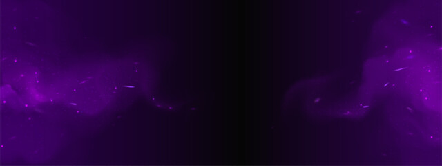 Poster - purple spark smoke and magic fire particle effect background. dark cloud and abstract fog overlay de