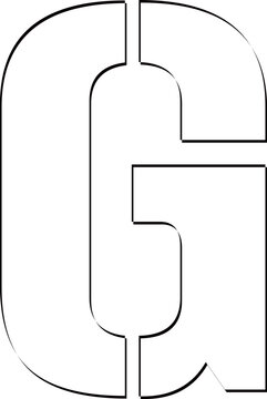 Outline alphabet letter G