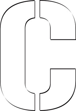 Outline alphabet letter C