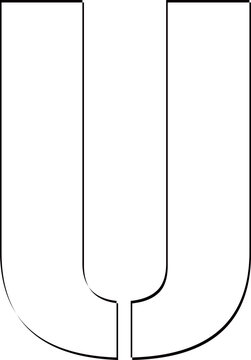 Outline alphabet letter U