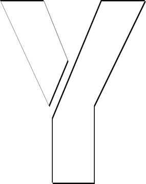 Outline alphabet letter Y