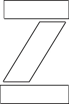 Outline alphabet letter Z