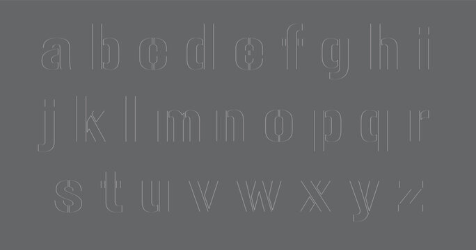 Outline lowercase letters collection 