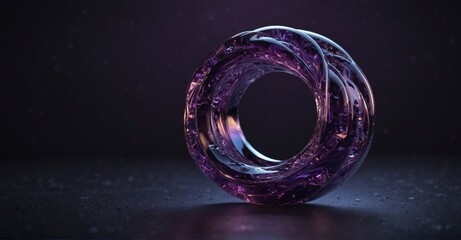 Wall Mural - Detailed shot Intricate wavy shape in dark purple spectrum for 3D abstract background