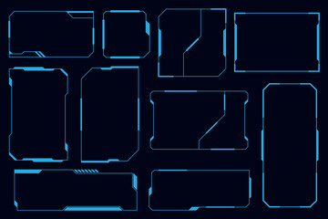 Wall Mural - vector set technology futuristic interface frame panel design element.