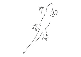 Wall Mural - Gecko continuous one line drawing. Isolated on white background vector illustration