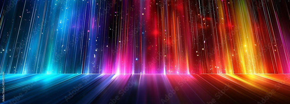 Motion gradient light rays banner cover background, vertical line ...