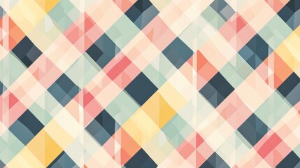 Aufkleber - Generative AI Small-scale gingham textile pattern, tiny squares, pastel colors, seamless backdrop, detailed and vibrant illustration