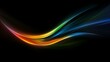 Abstract Light Wave Flow on Black Background