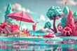 Tropical Island Concept with Fruity Elements, summer concept .