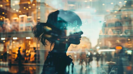 Poster - A woman is standing in front of a large window, looking outwards. The room is well-lit, and the woman appears contemplative as she gazes outside.