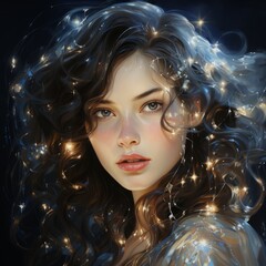 Leinwandbilder - Generative AI Diamond Essence Portrait