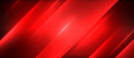 Poster - The bold red background is accented with diagonal stripes in shades of coquelicot and carmine, creating a striking pattern against the black backdrop