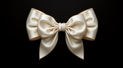 Poster - Generative AI Large White Ribbon and Gold Bow
