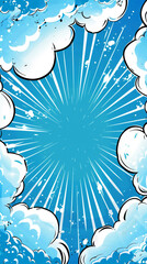 Wall Mural - blue sky with clouds with comic concept