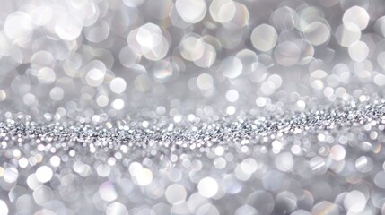 Sparkling Silver Glitter Background with Reflective Shine