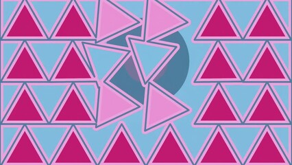 Aufkleber - Colorful pattern of inverted triangles. 3d rendering loop animation 4K