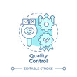 Quality control soft blue concept icon. Production process, performance improvement. Round shape line illustration. Abstract idea. Graphic design. Easy to use in infographic, presentation