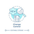 Change control soft blue concept icon. Product development, organization. Process mapping. Round shape line illustration. Abstract idea. Graphic design. Easy to use in infographic, presentation