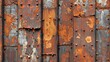 Close-up image of a rusted iron panel with dark brown and vibrant orange, highlighting the unique texture of corrosion and wear
