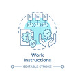 Work instructions soft blue concept icon. Organizational efficiency, document control. Round shape line illustration. Abstract idea. Graphic design. Easy to use in infographic, presentation